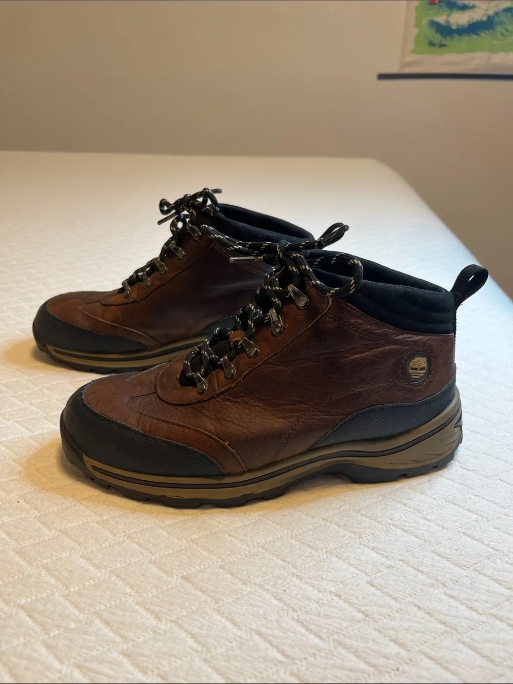 Timberland Brown and Black Leather Hiker Boots, 4.5 (big kid)